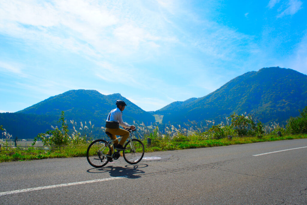 レンタルE-Bikeでやまびこの丘公園までサイクリング