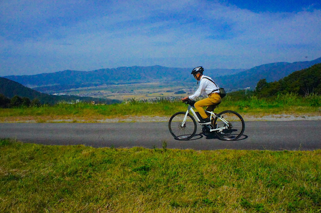 レンタルE-Bikeでやまびこの丘公園からの帰りのコース途中